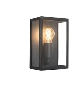 Priemyselná vonkajšia nástenná lampa čierna so sklom 25,5 cm IP44 - Rotterdam