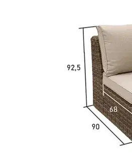 DEOKORK Ratanový stredový diel BORNEO LUXURY (hnedá)