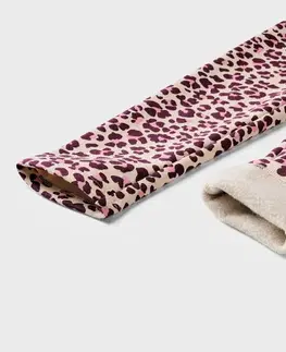 Detské termolegínsy, 2 ks, leopardie a svetlofialové