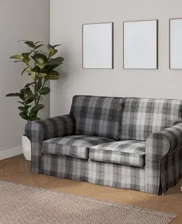 Dekoria Poťah na sedačku Ektorp (rozkladacia, pre 2 osoby) NOVÝ MODEL 2012, sivo - grafitové káro, Poťah na sedačku Ektorp rozkladacia pre 2 osoby NOVÝ MODEL, Edinburg, 115-75