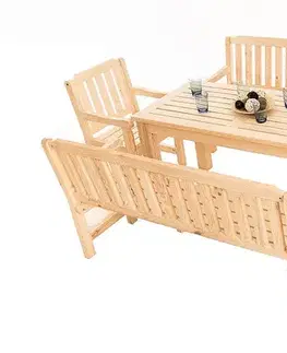 DEOKORK Masívne záhradná zostava z borovice LONDON 1+2+2 (32 mm) - rôzne dĺžky 180 cm