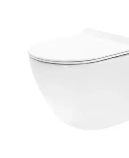 REA-C1400 - Závesné WC s toaletným sedátkom CARTER RIMLESS keramika/biela REA-C1400