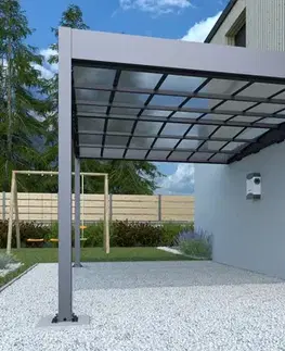 Kovový prístrešok / carport k stene 315 x 502 cm Dekorhome