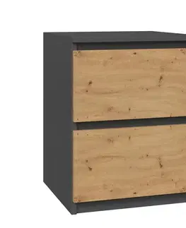 2W nočný stolík, antracit/ dub artisan