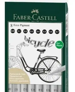 Popisovač Faber-Castell Ecco Pigment sada čierny 8 ks