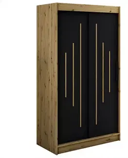 Skriňa Halifax Y 120 Dub Artisan/čierna