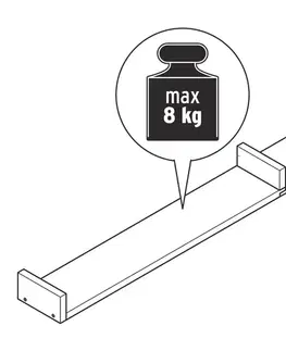 Nástenná polička, cca 120 cm