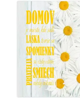 Obraz v ráme s textom - Domov kvietky