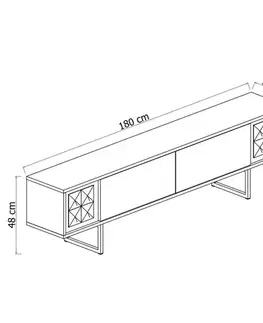 TV stolík Chrome Line - Walnut, Black