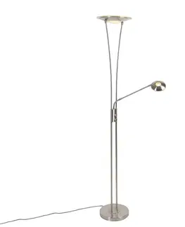 Moderná oceľová stojaca lampa vrátane LED s ramenom na čítanie - Ibiza