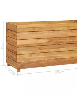 Záhradný kvetináč teakové drevo Dekorhome