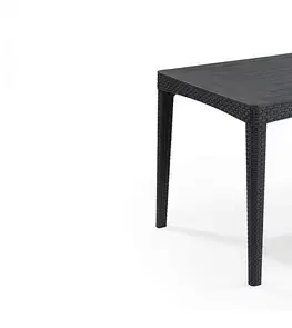 DEOKORK Záhradný stôl z umelého ratanu GIRONA 160x90 cm (antracit)