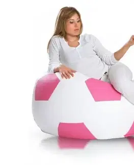 Sedací vak lopta sport l ekokoža 325l TiaHome - ružová