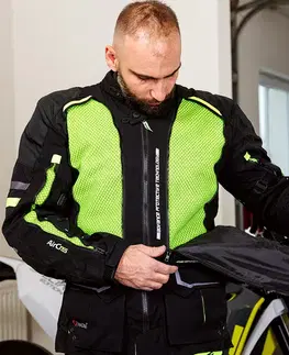 W-TEC Aircross bunda čierna-fluo žltá - 3XL