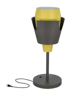 Stolová lampa sivo-žltá s vypínačom Falun LEDEA