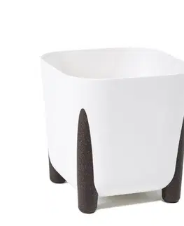 Kinekus Kvetináč plastový priemer 360 mm FRIDA ECO recycled na nožičkách biely výška 322 mm