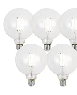 Sada 5 inteligentných stmievateľných LED žiaroviek E27 G125 číra 7W 806 lm 2700-6500K Zigbee