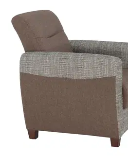 KONDELA Milo kreslo hnedá / svetlohnedá melírovaná