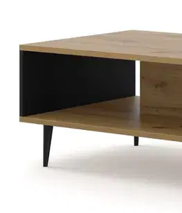 ArtBm Konferenčný stolík RAVENNA B 90 | dub artisan / čierna matná Prevedenie: Dub artisan / čierna matná / čierna podnož