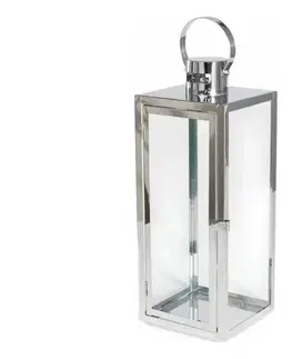 Estilo Home Dekoratívna lucerna TOWER 38 cm v lesklom chrómovom prevedení 5905623250991