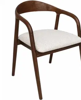 Stolička z masívneho dubového dreva Kr-52, dub/béžová