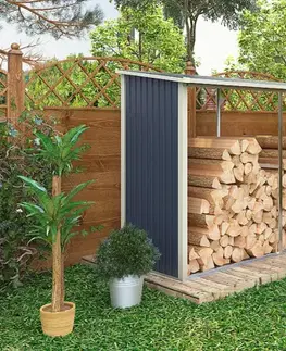 Drevník 302 x 119 cm (šedobiely)