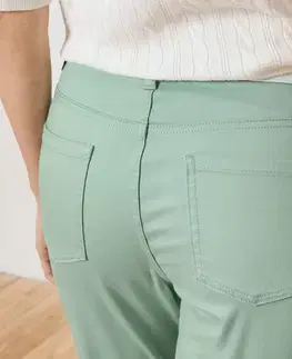 Bootcut džínsky – strih »Lou«, zelené