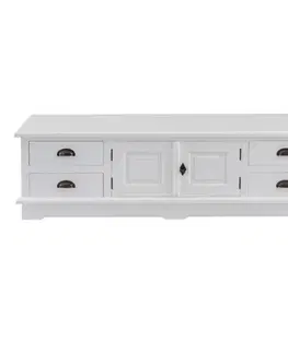 Dekoria RTV skrinka Brighton 160 x 40 x 50 cm white, 160 x 40 x 50 cm