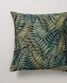 Dekoria Karin - jednoduchá obliečka, zelené listy, 43 x 43 cm, Intenso Premium, 144-18