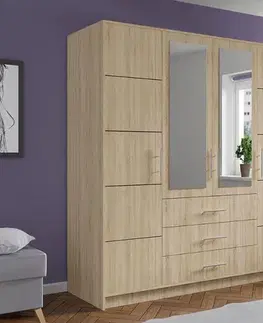 INDI D4 šatníková skriňa, dub sonoma