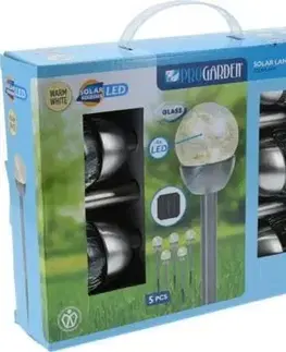 Kinekus Lampa solárna guľa, sada 5ks
