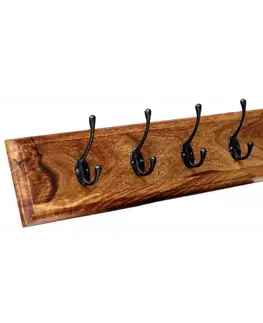 Vešiak s 5 háčikmi Jali 80x15x2,5 z indického masívu palisander