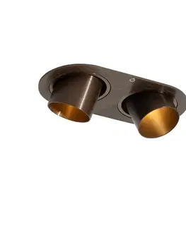 Zaoblené zapustené bodové svetlo tmavá bronz GU10 35 mm sklopné 2-svetlo - Installa