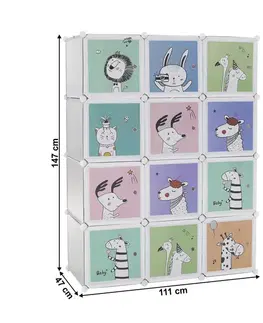 KONDELA Hakon detská modulárna skriňa sivá / detský vzor