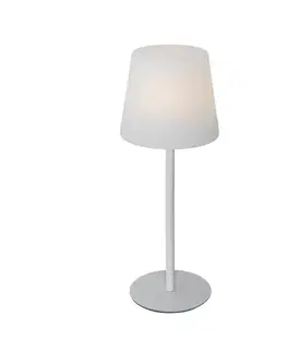 Stolná lampa biela nabíjateľná vrátane LED a stmievača IP54 - Jude