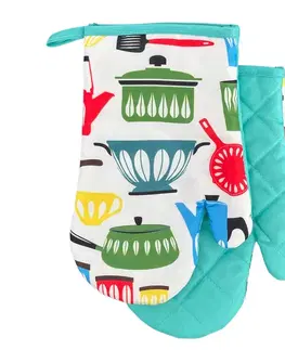 MAKRO - Chňapka s magnetom Kitchen II. 2ks, tyrkysová hrnce