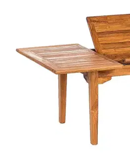 DEOKORK Teakový obdĺžnikový stôl ELEGANTE 110 / 160 × 90 cm | obdĺžnik | rozkladacia