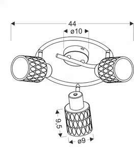Stropná lampa Bill Spiral čierna 3x40W E27 dymové tienidlo