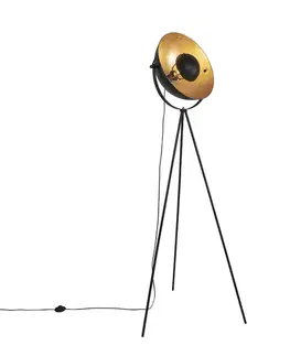 Stojaca lampa čierna so zlatom 42 cm nastaviteľný trojnohý stojan - Magnax