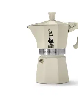 Kávovar na moka kávu Bialetti Moka Express, 190 ml, krémový