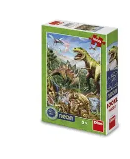 Puzzle Svet dinosaurov 100XL neon Dino