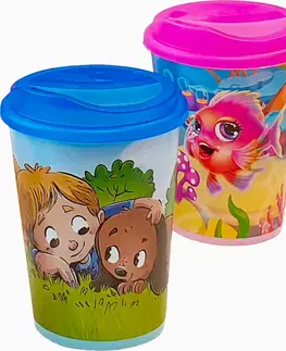TVAR - Pohár 250ml s náustkom detský motív, umelá hmota, rôzne motívy