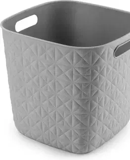 CURVER Košík SOFTEX 15L kocka recyklovaný plast | sivá