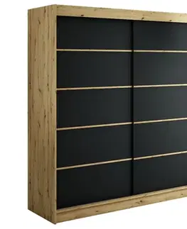 Skriňa Halifax V1 200 Dub Artisan/čierna