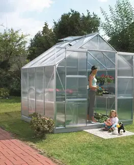 Skleník VITAVIA URANUS 6700 polykarbonát strieborný Dekorhome