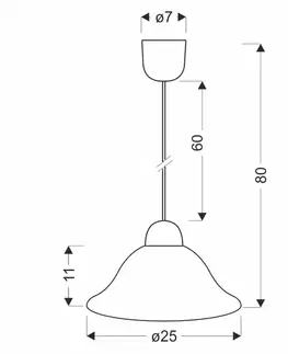 Závesná lampa LENIS biela 1x60W E27 biele tienidlo