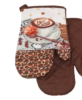 MAKRO - Chňapka kuchynská s magnetom Capucinno II.2ks, šálka s kvetom