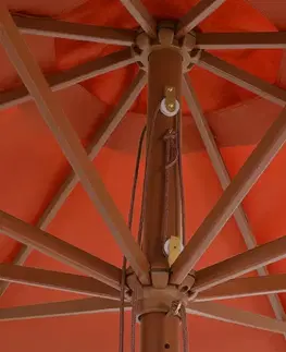 Slnečník Ø 350 cm látka / drevo Dekorhome