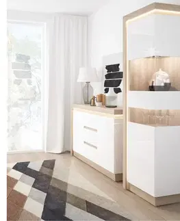KONDELA Leonardo LYOT konferenčný stolík dub riviera / biela
