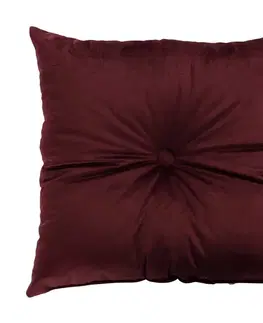 Dekoria Štvorcový vankúš Velvet s gombíkom, Bordeaux, 40 x 40 cm , Velvet, 704-26